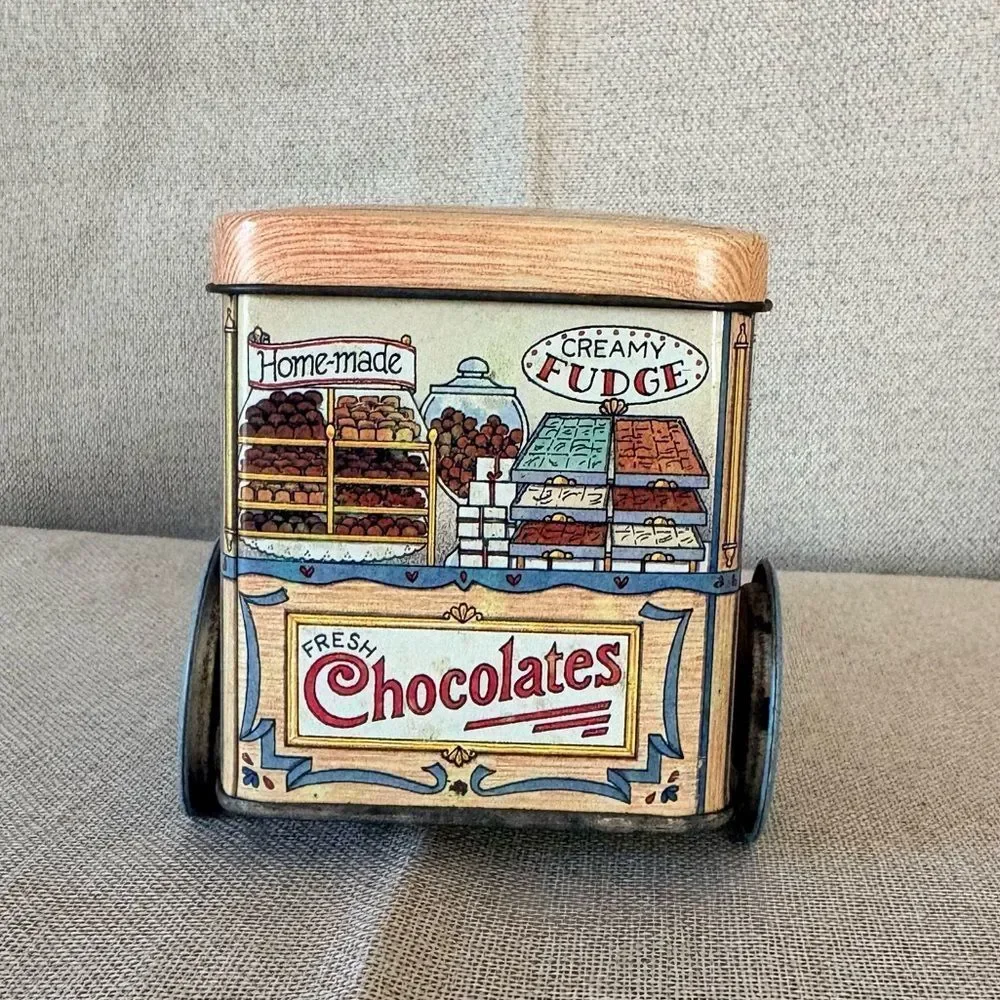 Vintage Candy Shop Cart Tin Keller Charles Sweet Treats Chocolate Store Decor